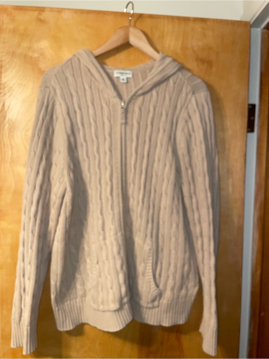 St. John's Bay Sweaters - St. John's Bay Women's Cable-Knit Hooded Zip Cardigan - Beige